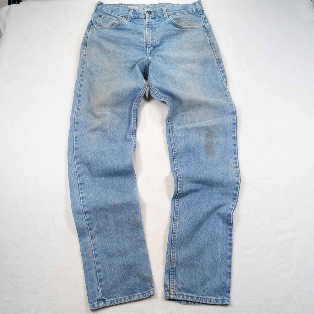 VTG Carhartt B18STW Jeans Men 34x34 Blue True Lived-In Y2K Workwear Streetwear